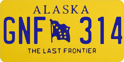 AK license plate GNF314