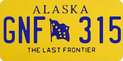 AK license plate GNF315