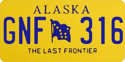 AK license plate GNF316