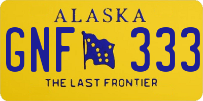 AK license plate GNF333