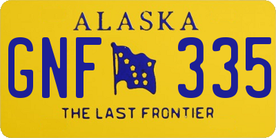 AK license plate GNF335