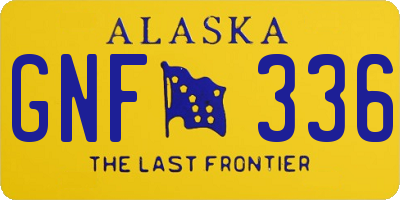 AK license plate GNF336