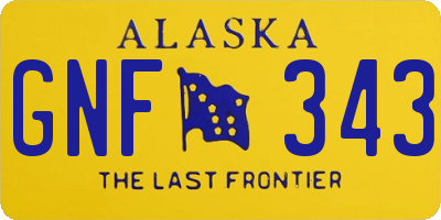 AK license plate GNF343