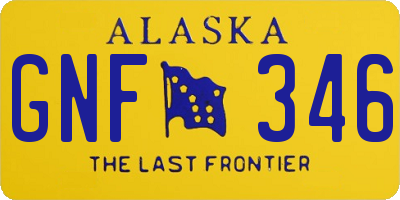 AK license plate GNF346