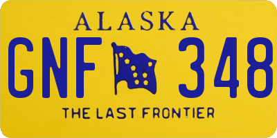 AK license plate GNF348