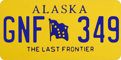 AK license plate GNF349