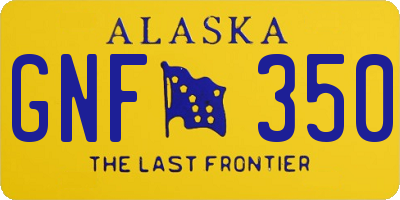 AK license plate GNF350