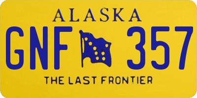 AK license plate GNF357