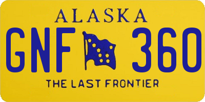 AK license plate GNF360