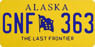 AK license plate GNF363