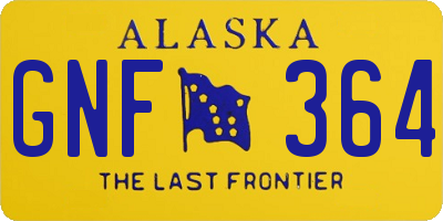 AK license plate GNF364