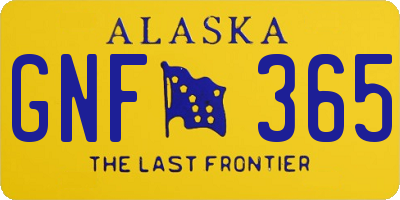 AK license plate GNF365