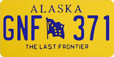 AK license plate GNF371