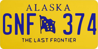 AK license plate GNF374