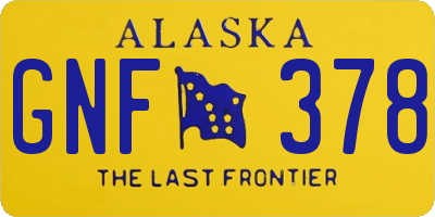 AK license plate GNF378