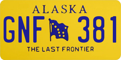 AK license plate GNF381