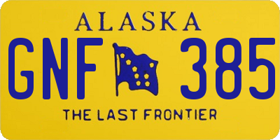 AK license plate GNF385
