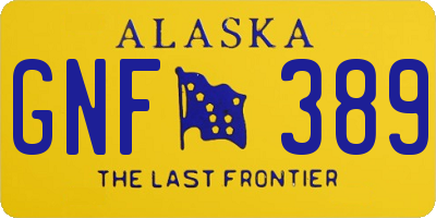 AK license plate GNF389
