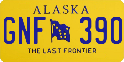 AK license plate GNF390