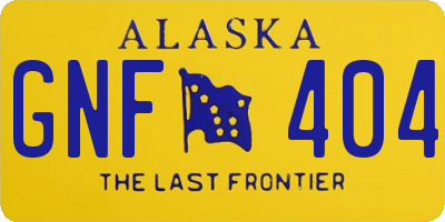AK license plate GNF404