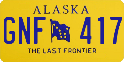 AK license plate GNF417