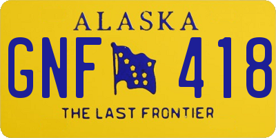 AK license plate GNF418
