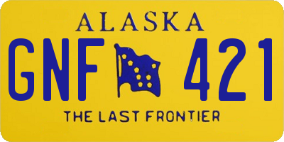 AK license plate GNF421