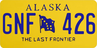 AK license plate GNF426
