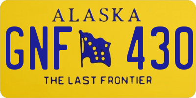AK license plate GNF430