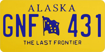 AK license plate GNF431