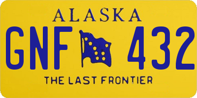 AK license plate GNF432