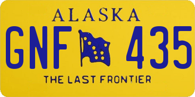 AK license plate GNF435