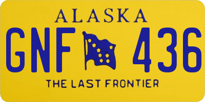AK license plate GNF436