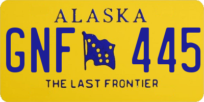 AK license plate GNF445
