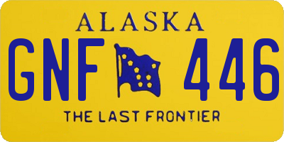 AK license plate GNF446