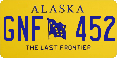 AK license plate GNF452