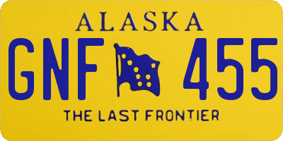 AK license plate GNF455