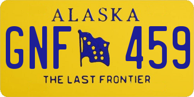 AK license plate GNF459