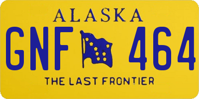 AK license plate GNF464
