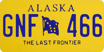 AK license plate GNF466