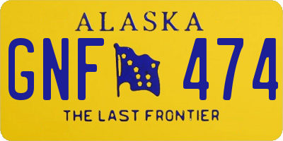 AK license plate GNF474