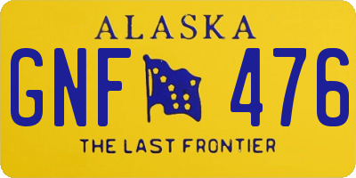 AK license plate GNF476