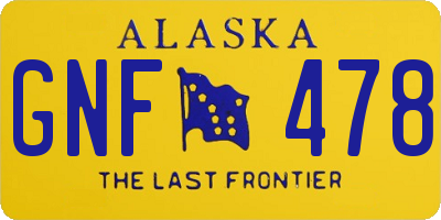 AK license plate GNF478