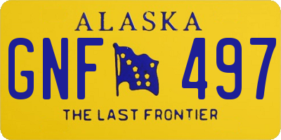 AK license plate GNF497