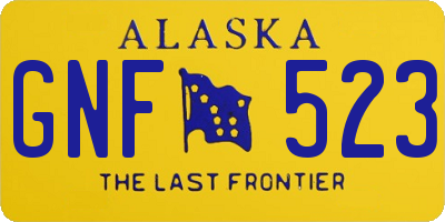 AK license plate GNF523