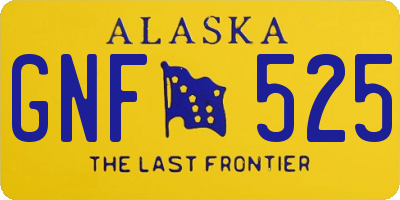 AK license plate GNF525