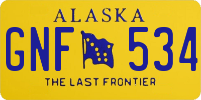 AK license plate GNF534