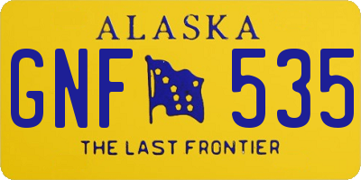 AK license plate GNF535