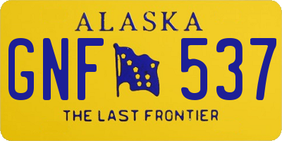 AK license plate GNF537