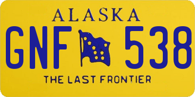 AK license plate GNF538